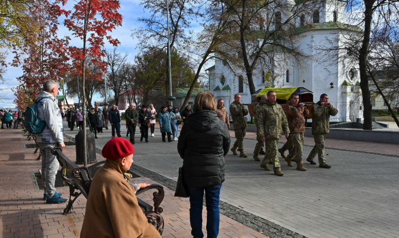 Прощання із солдатом Дмитром Жигаловим у Ніжині