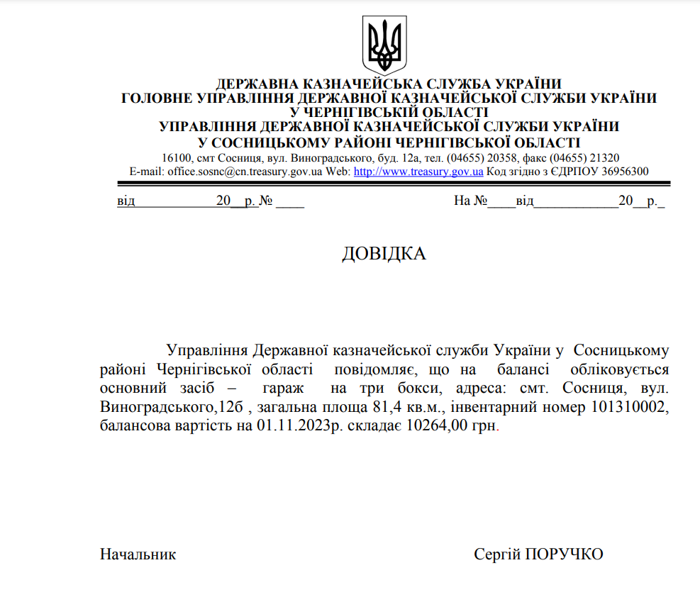 Кому гараж у центрі Сосниці за 10 тисяч гривень?