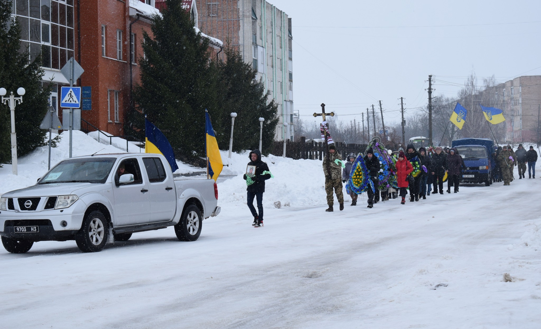 Прощання із бійцями у Бахмацькій громаді