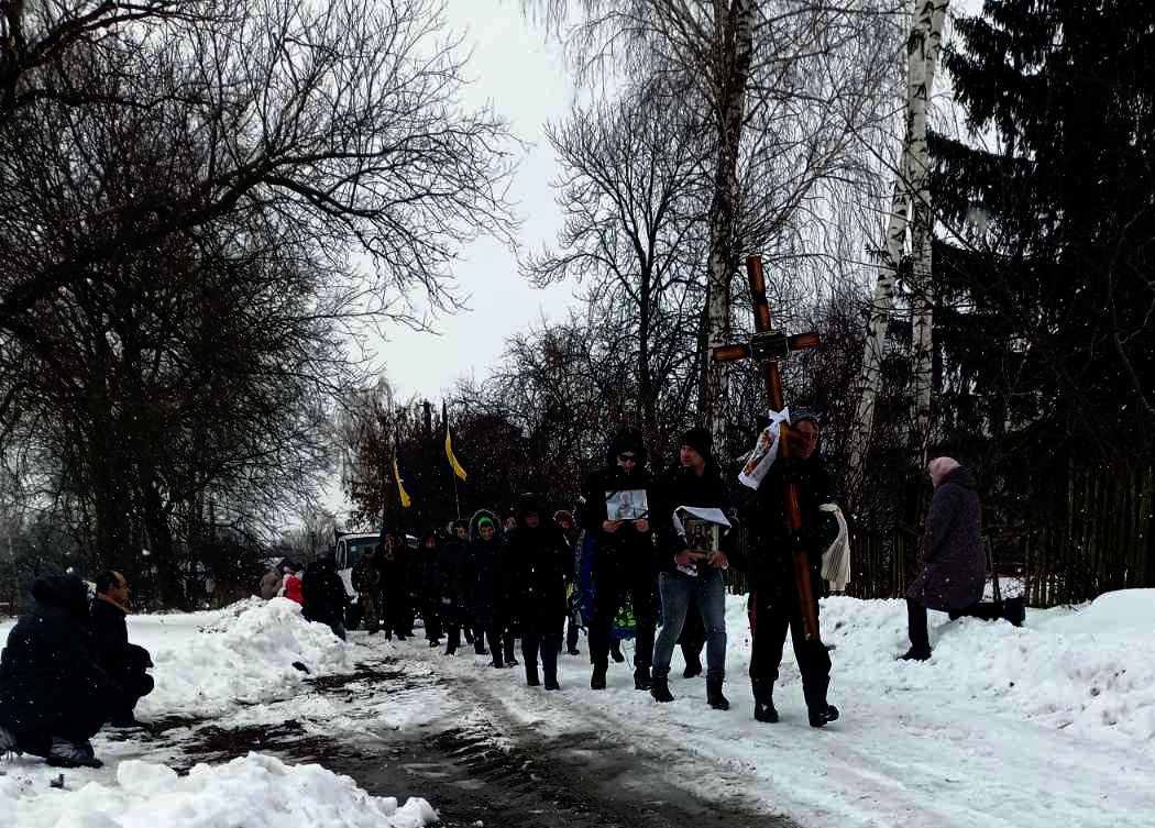Прощання із бійцями у Бахмацькій громаді