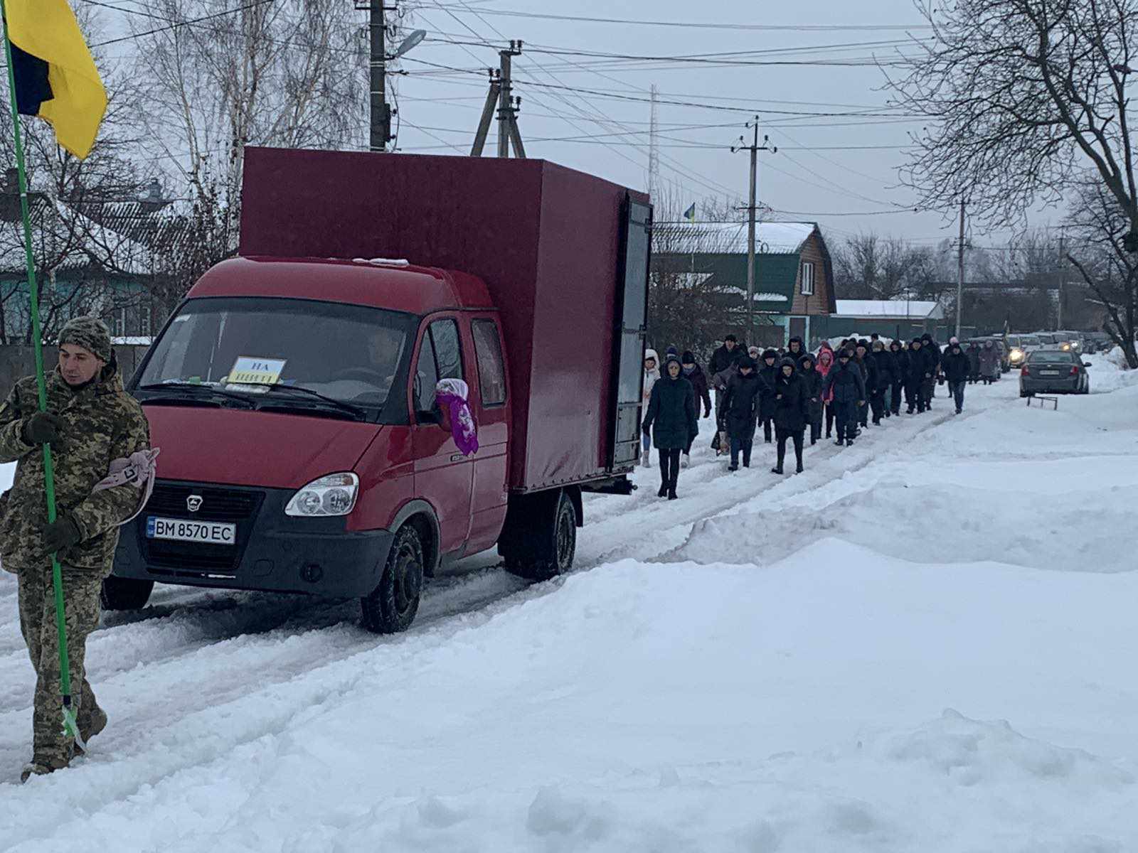 Прощання із бійцями у Бахмацькій громаді