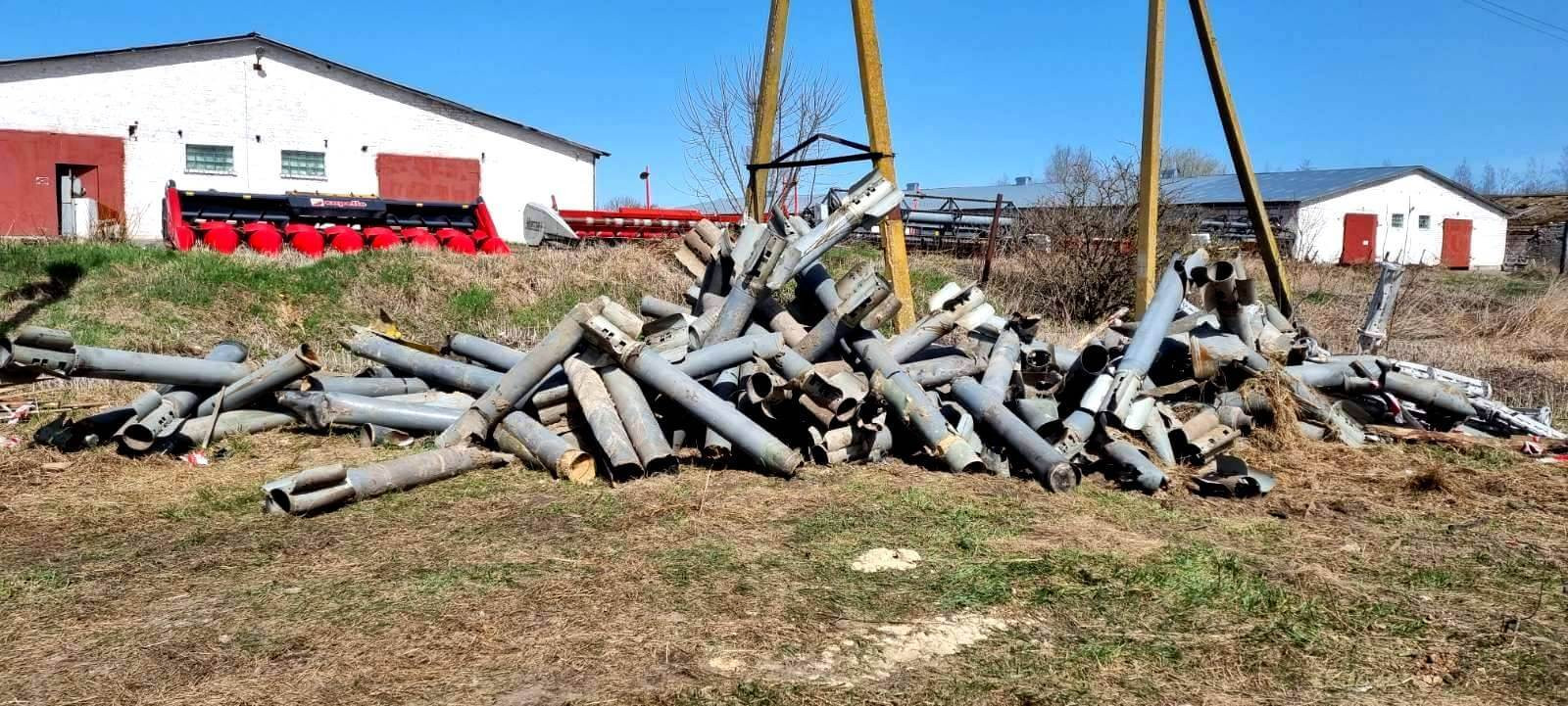 Залишки "градів" з полів "Вималу"