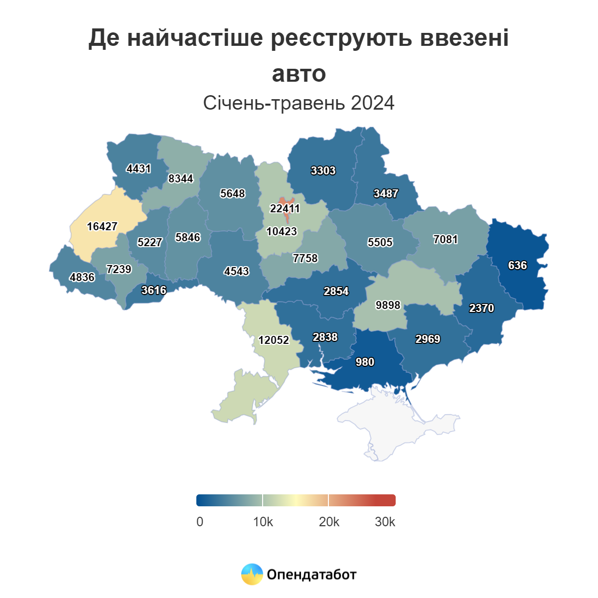 На Чернігівщині за 5 місяців цього року зареєстрували понад 3 тисячі авто 