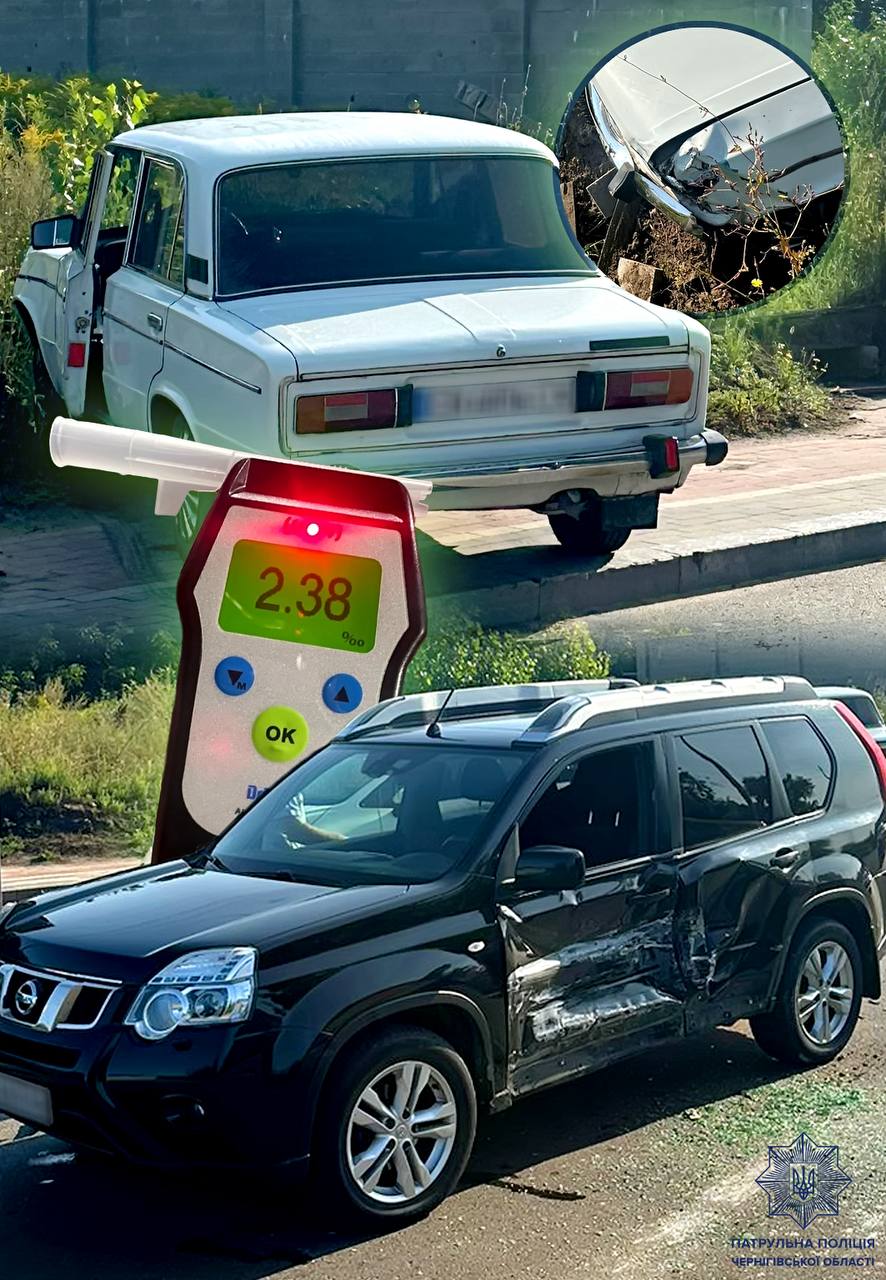 У Чернігові п’яний водій ВАЗу протаранив Nissan