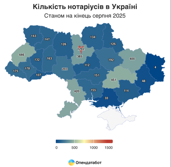 Скільки нотаріусів працює на Чернігівщині? 