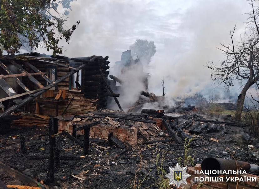 Руйнування на Чернігівщині після обстрілів 27 вересня 2025 року. Фото Нацполіції