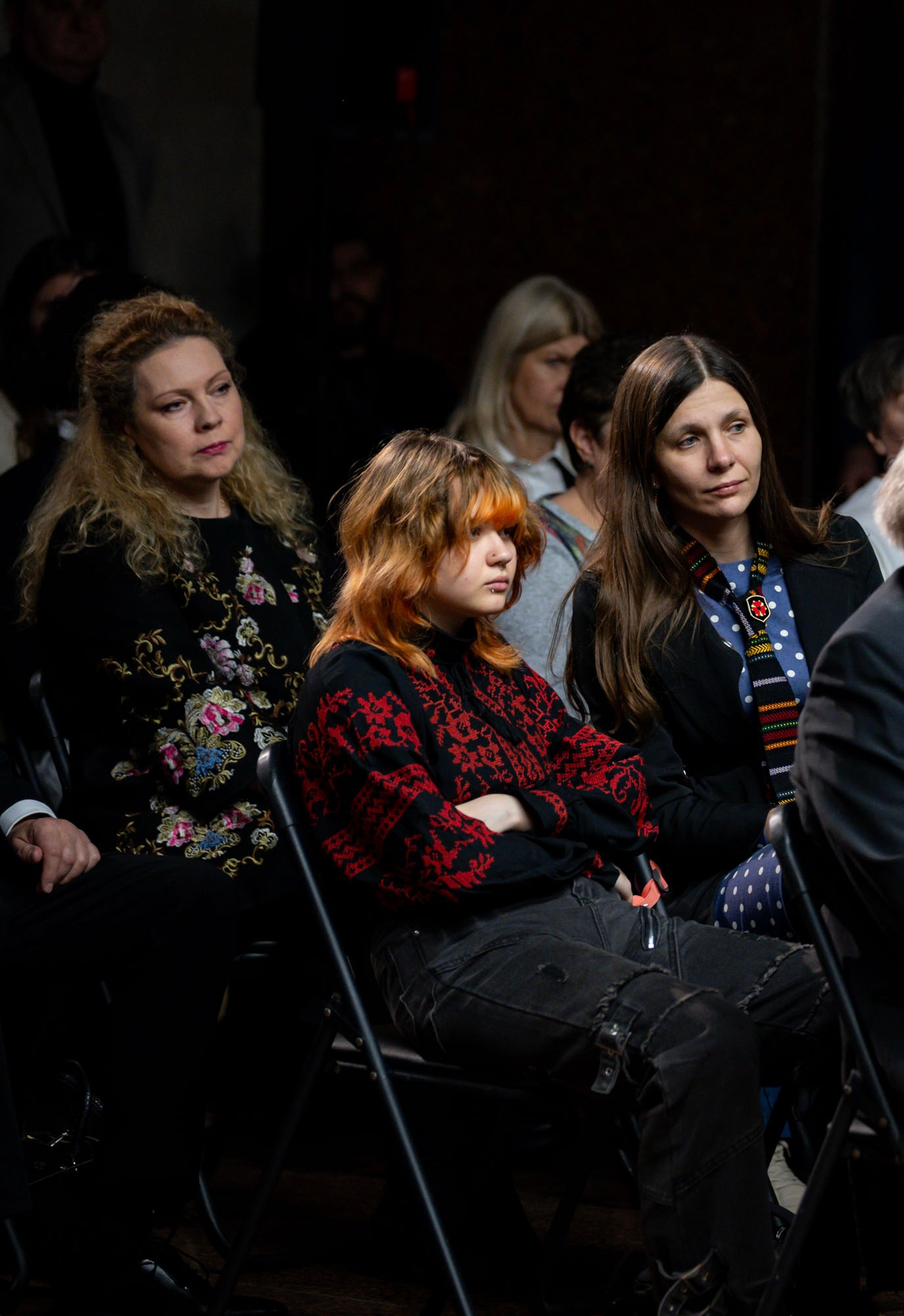 Юлія Гриценко (у червоно-чорній вишиванці) на зустрічі з Президентом