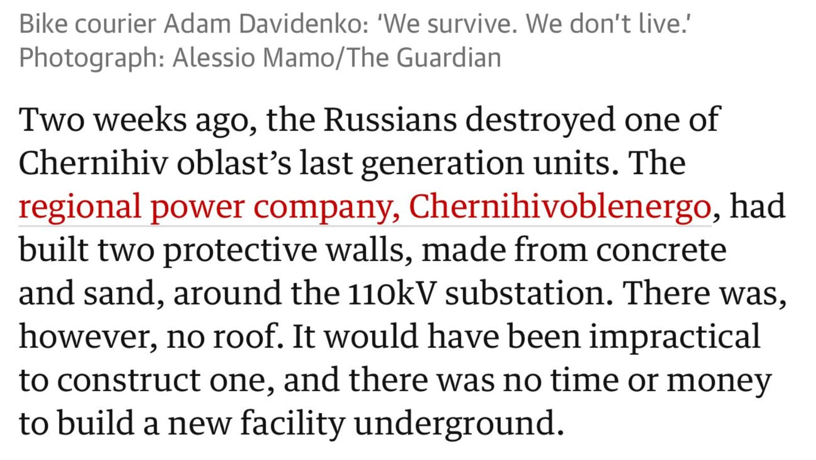 Про стан чернігівської енергетики написав британець, відреагував нардеп, а прокоментували в ОВА