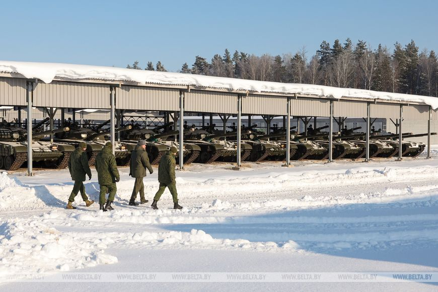 Парк танків Т-72 ЗС Білорусі. 16 січня 2026 року. Фото: БЕЛТА