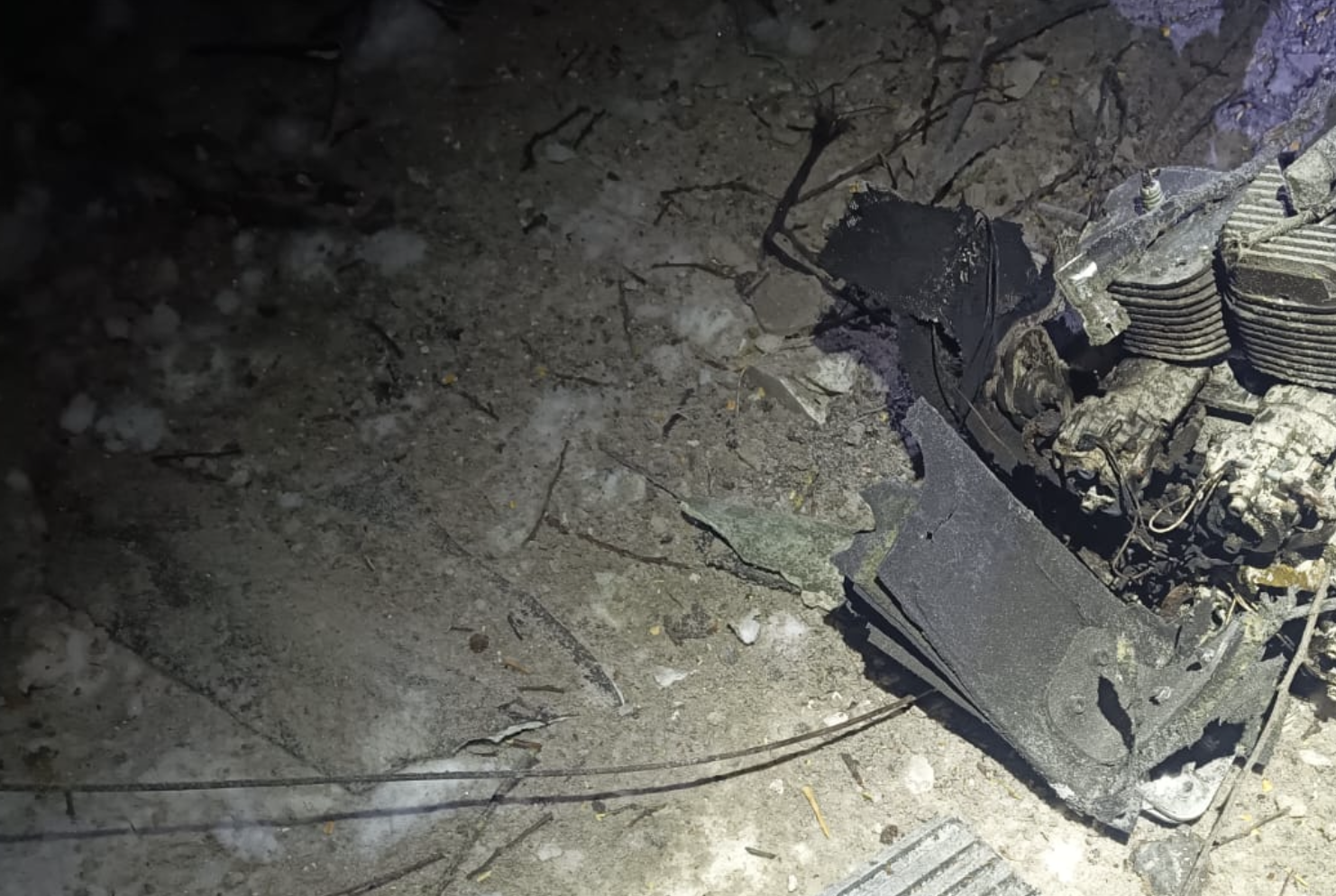 Рештки російського дрону після удару по Ніжинському району. 4 лютого 2026 року