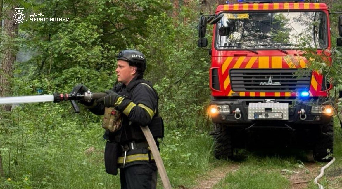 Через російський безпілотник на прикордонні горіли гектари лісу