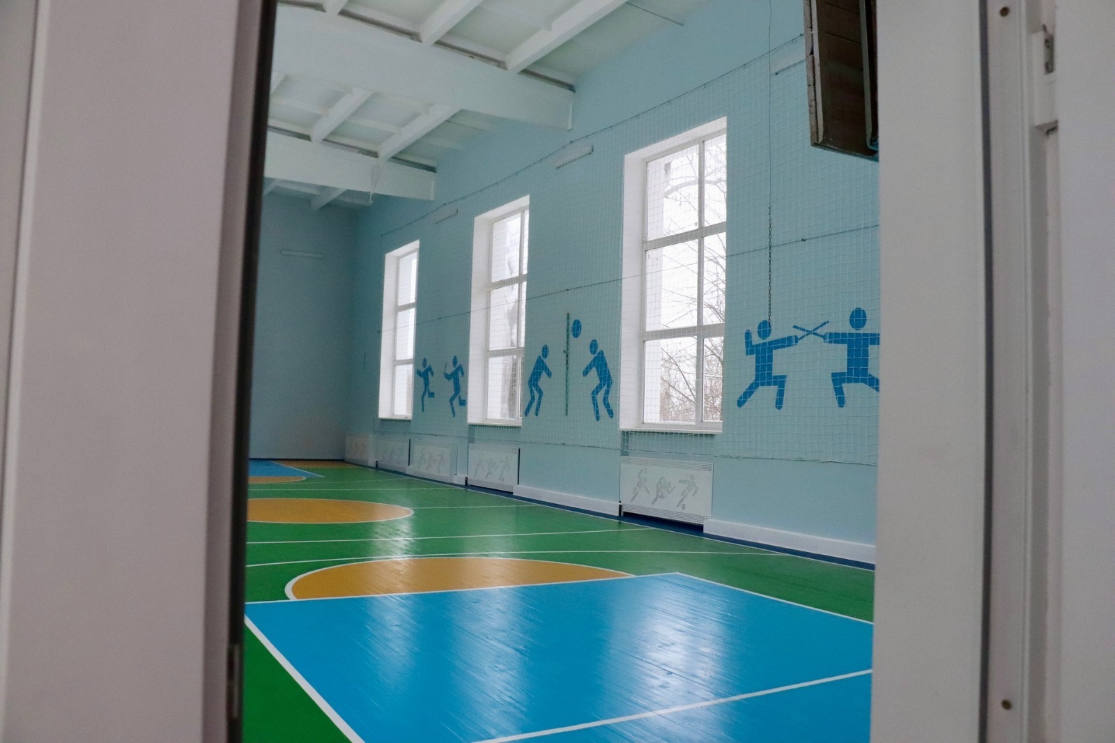Відновлений спортзал у Михайло-Коцюбинському ліцеї. 2025 рік