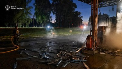 АЗС на Чернігівщині після удару російського дрону. 23 серпня 2026 року