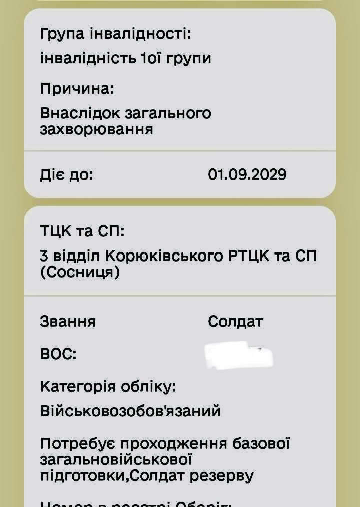 Придатний для служби: мобілізований малозрячий отримав відстрочку