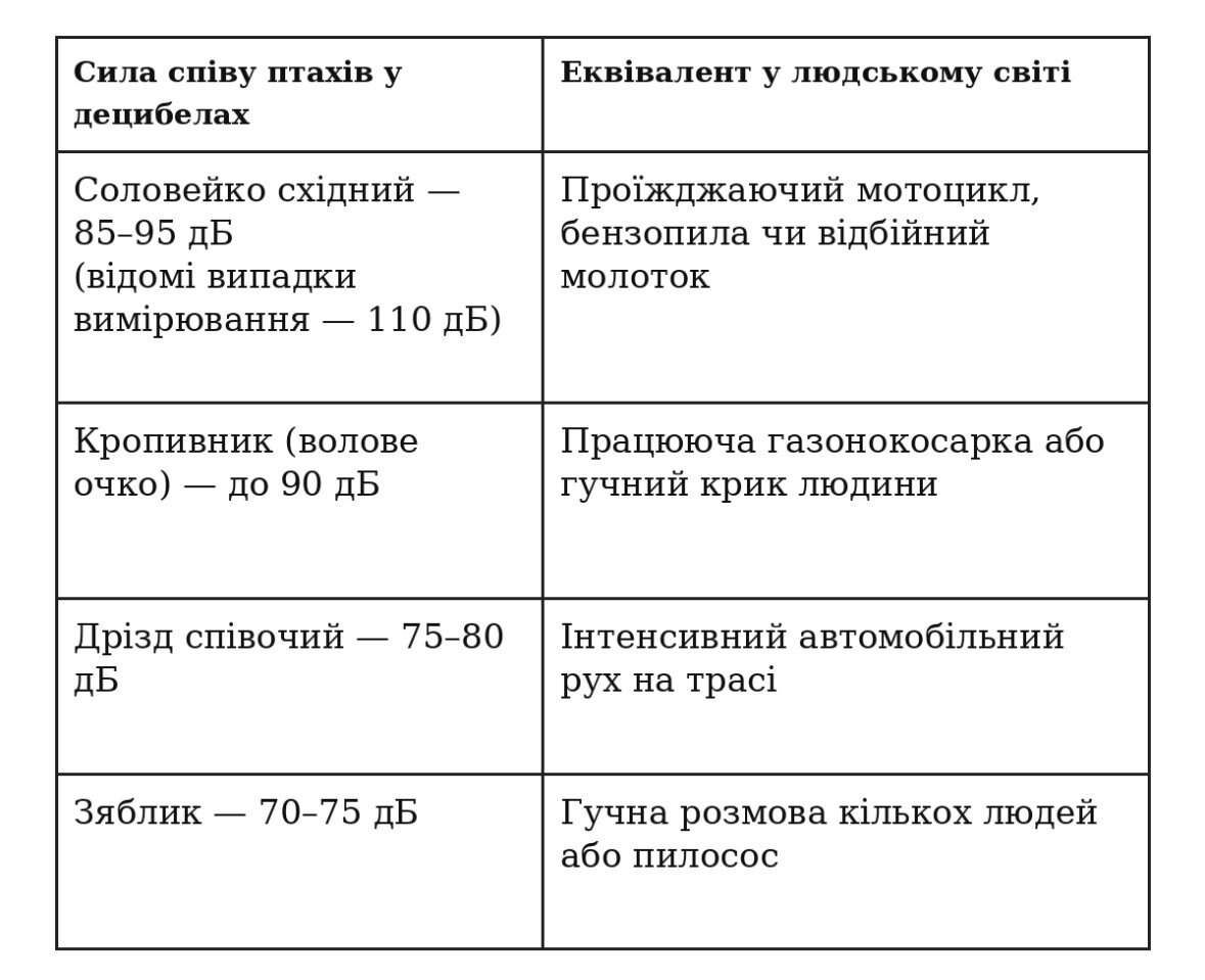 Можуть перекрити шум транспорту: які птахи увійшли до п’ятірки найгучніших на Чернігівщині